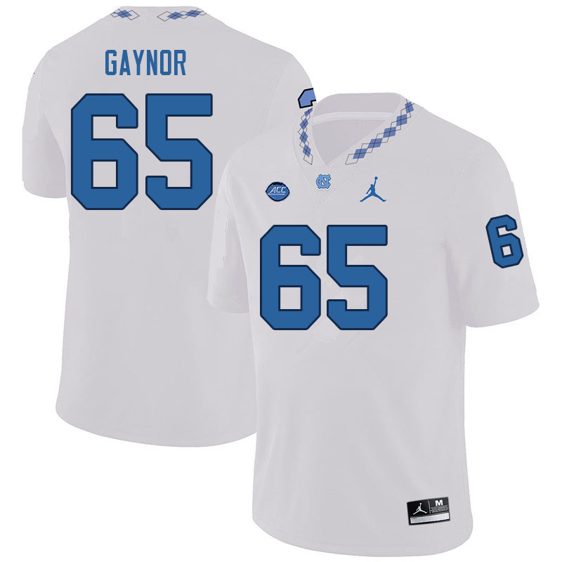 Men #65 Corey Gaynor North Carolina Tar Heels College Football Jerseys Sale-White